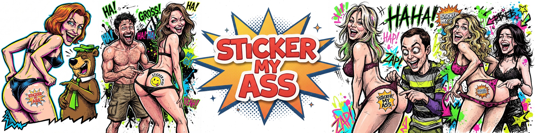 STICKER MY ASS underground comix banner
